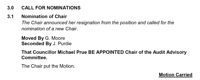 Audit committe chair